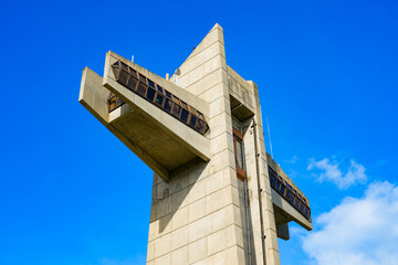 Torre El Vigía observation tower in Ponce, Puerto Rico - Reinforced concrete cross in a modernist...