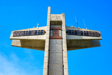 Torre El Vigía observation tower in Ponce, Puerto Rico - Reinforced concrete cross in a modernist...