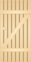 Wooden garden door. vector illustration