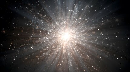 Fototapeta premium Stellar Explosion in Deep Space with Radiant Light and Sparkling Stars Cinematic Visual Effect