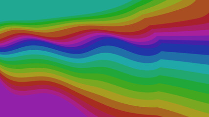 Rich Rainbow Wave: Colorful Layered Stripes with Dynamic Motion and Vivid Shades, Creating a Visually Stunning Backdrop (113 chars)