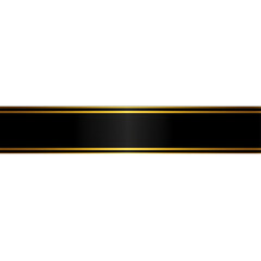 Obraz premium Black banner with gold trim isolated on a transparent background