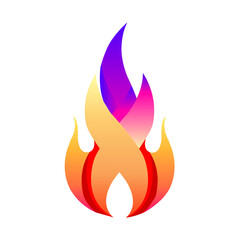 Vibrant multicolored flame on black background symbolizing energy