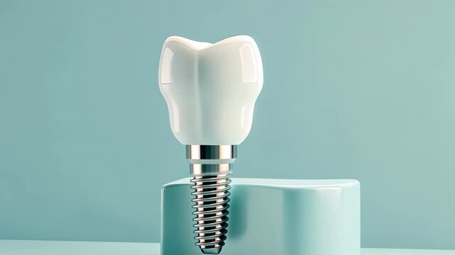 A detailed showcase of a modern dental implant emphasizing advancements in dental care technology and its applications