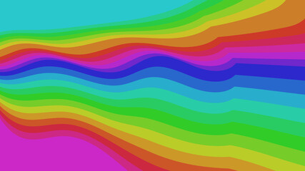 Vibrant Rainbow Wave Design - Abstract Multicolored Stripes Background Pattern - Modern Graphic Art