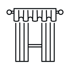 Line icons of curtains and blinds for use in home decor and interior design.