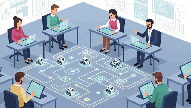 innovative robotics workshop with diverse participants engaging in interactive learning session in