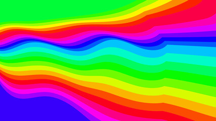 Vivid Rainbow Wave Layers: Abstract Colorful Stripe Background for Energetic & Creative Design Projects