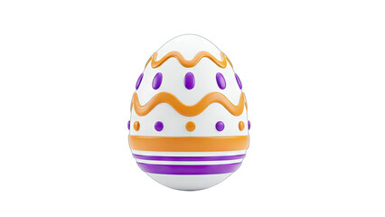 Decorated Easter Egg on White Background