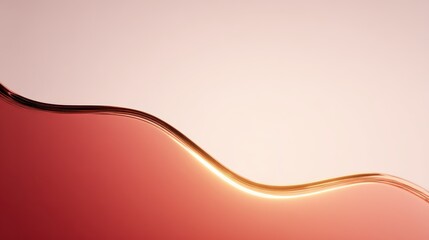 Abstract wave of red liquid creating smooth line