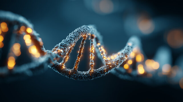 A DNA strand representing genetic information, biological identity and the fundamental code underpinning all living organisms.

