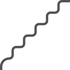 Fototapeta premium Top view street layout illustrating an irregular path structure made from squared wave geometry.