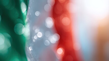 Italian flag colors creating dynamic bokeh background effect