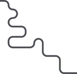Top view street layout illustrating a squared wave path with continuous directional turns.