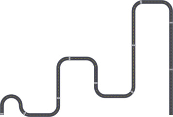 Top view roadway graphic presenting a squared maze form with continuous path routing.