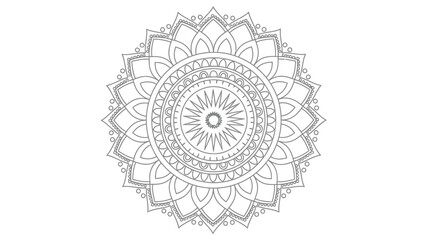 Intricate black and white mandala design with detailed circular patterns