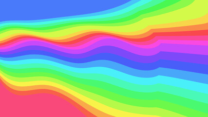 Bright & Bold Rainbow Wave Pattern Illustration Background for Modern Visuals and Artistic Projects