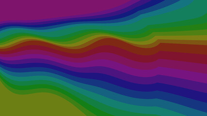 Dark Rainbow Layers - Abstract Background with Deep, Rich Colors and Wavy Line Design for Sophisticated Projects