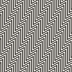 Vector seamless geometric pattern. Black zigzag lines form a herringbone pattern on an off-white background, creating a sense of movement and visual complexity. Retro, geometric design.