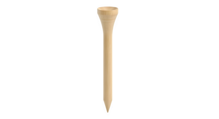 Wooden golf tee isolated on transparent background