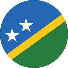 solomon islands flag circular flat vector icon illustration