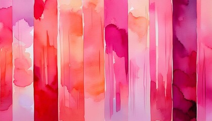 vibrant watercolor stripes in pink and red tones