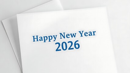 Happy new year 2026 message on white card for greeting celebrations