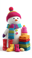 snowman on a white background