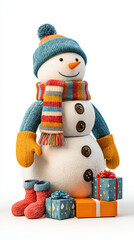 snowman with gift