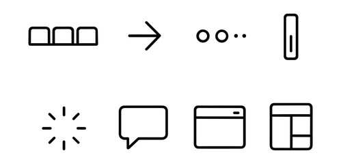 User interface minimalistic line icons set