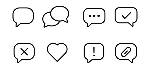 Communication line icons set