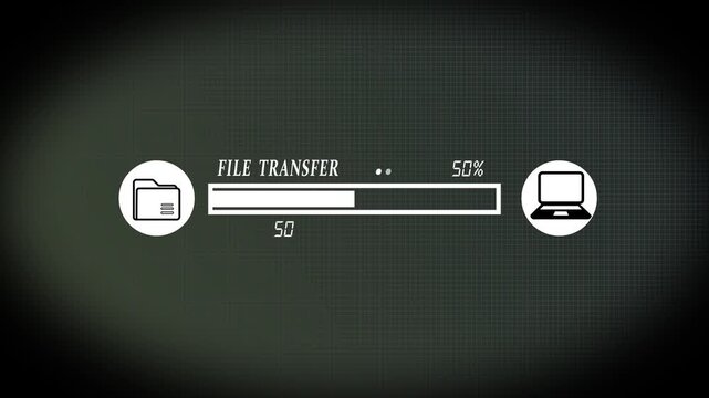 File Transformation Concept &ndash; Digital Format Conversion and Data Processing Animation File moving from folder to laptop footage optimized for modern data workflow visuals