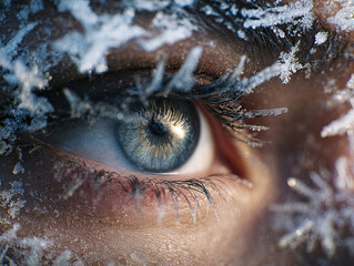Frozen Eye with Golden Iris Detail