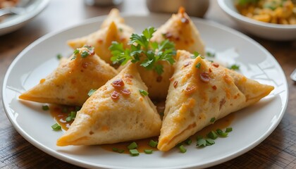 Desi style samosa plate