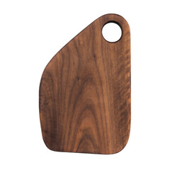 Serving wooden cutting board isolated on white or transparent png