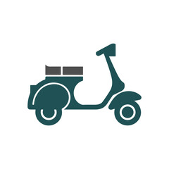 Minimalist Scooter Icon for Delivery, Ride Service, Courier Transport, and Urban Mobility Design.