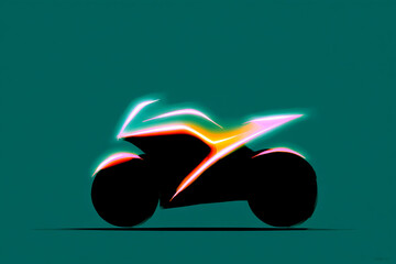 Abstract Silhouette of a Sport Motorcycle