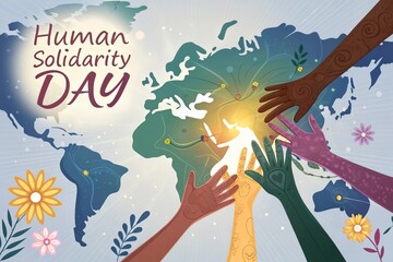 Human Solidarity Day, Global unity illustration symbolizing human connection.
