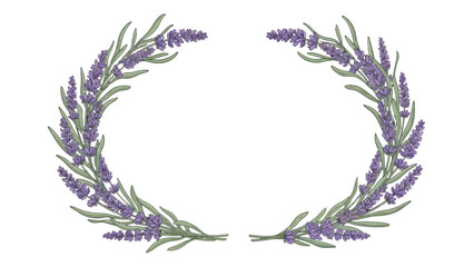 Lavender Wreath: A captivating wreath of delicate lavender sprigs, symbolizing serenity, beauty, and the enchanting fragrance of the flower. © Clairo