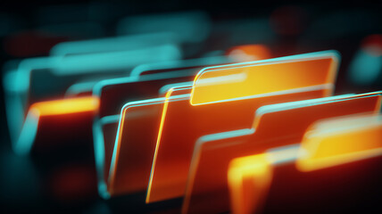 Digital archive folders illustrating structured information systems and the organization of complex professional records.
