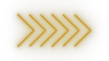transparent glowing arrows sign on isolated background