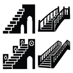 uae heritage staircase icons set © Giri