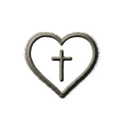 Christian Heart Cross Symbol  Faith  Love Texture