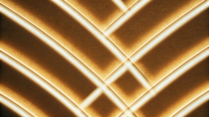 Fototapeta premium Golden curve geometric pattern glowing line abstract texture soft light warm tone velvet surface modern design interior wall luxury decor embrace serene mood with layered curves, intersecting