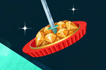 Golden nugget geometric faceted vector illustration metallic jewel treasure gemstone abstract stylized golden nugget geometric faceted vector illustration with metallic jewel treasure gemstone