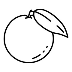 Vector Outline Icon - Orange Fruit