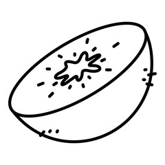 Vector Outline Icon - Kiwi Fruit