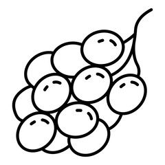 Vector Outline Icon Bunch of Grapes