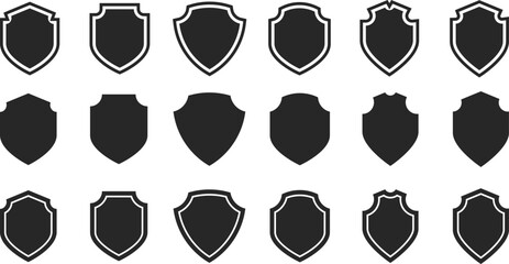 Security Shield Icon Set. Protection, Defense, and Trust Symbols. Privacy Guard and System Security symbols. Verification, Guarantee, and Identity Protection sign
