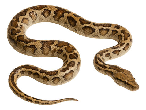 Pale tan Burmese python featuring dark brown blotches.